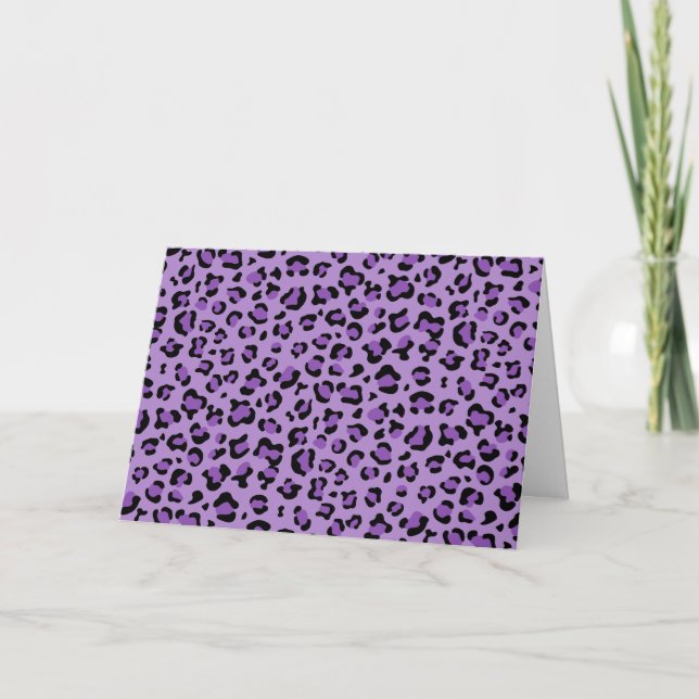 Tarjeta Leopard Print, Leopard Spots, Purple Leopard (Anverso)