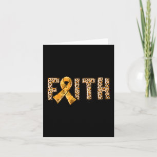 Tarjeta Leopard Print Naranja Ribbon FAITH Leukemia Awaren