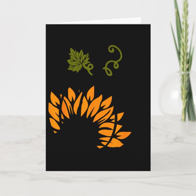 Tarjeta Leopard Pumpkin Sunflower Fall Autumn Halloween Th (Anverso)