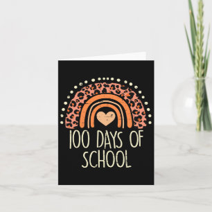 Tarjeta Leopard Rainbow 100 días de clases de té 100 días