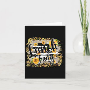 Tarjeta Leopard Sunflower Lunch Lady First Day Ck To Schoo
