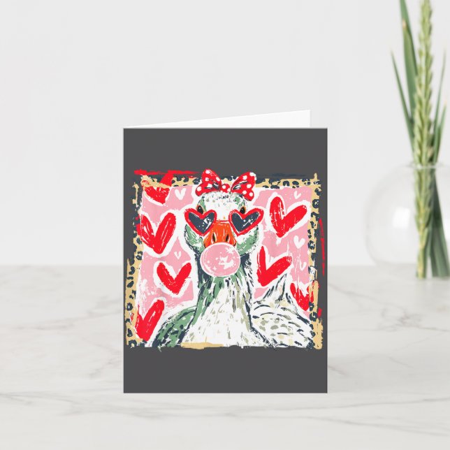 Tarjeta Leopard Valentine's Day Goose Cute Animal Couple M (Anverso)