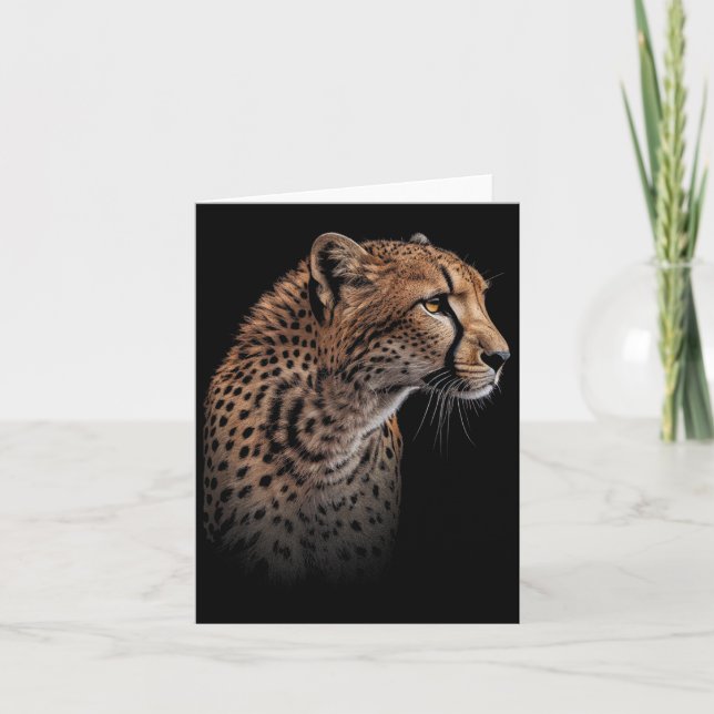 Tarjeta Leopardo Cheetah Tiger Leopard Face Gato de León (Anverso)