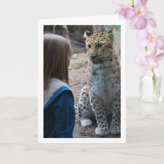 Tarjeta Leopardo con cría (Orquídea)