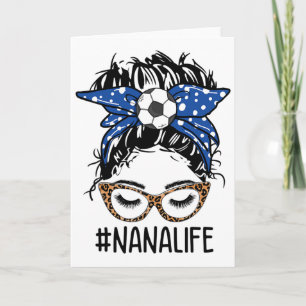 Tarjeta Leopardo Desordenado Peinado en Moño Fútbol Nana D