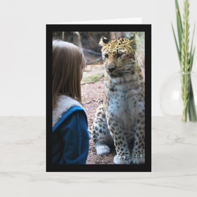 Tarjeta Leopardo y Niño (Anverso)