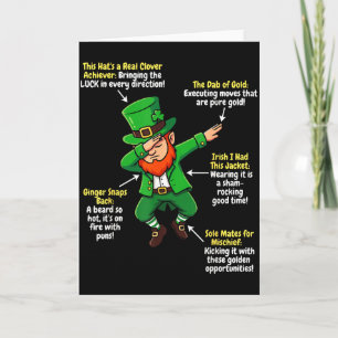 Tarjeta Leprechaun divertido instructivo para el día de Sa