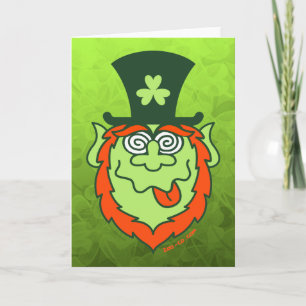 Tarjeta Leprechaun enojado del día de St Patrick