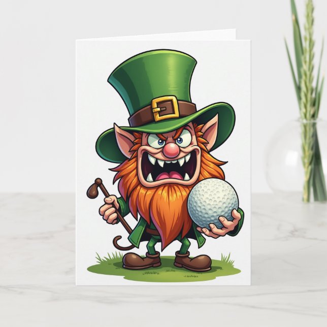 Tarjeta Leprechaun Golf Fun Card (Anverso)