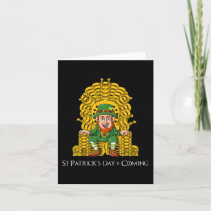 Tarjeta Leprechaun Horse Shoe Throne St Patricks Day Boys