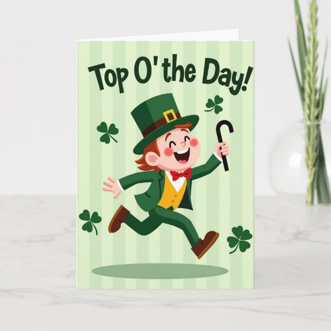 Tarjeta Leprechaun Joy Illustration Card (Anverso)