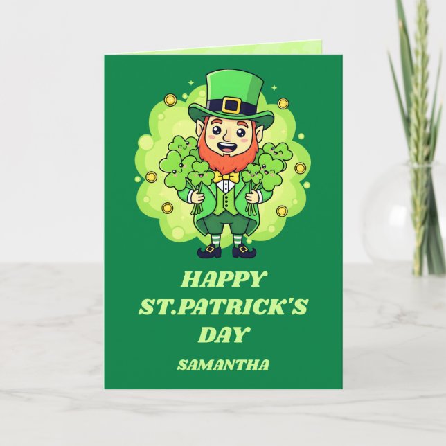 Tarjeta Leprechaun Love St. Patrick’s Day Card (Anverso)