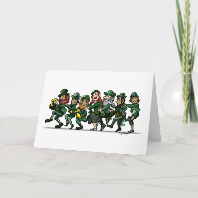 Tarjeta Leprechauns Conga (Anverso)