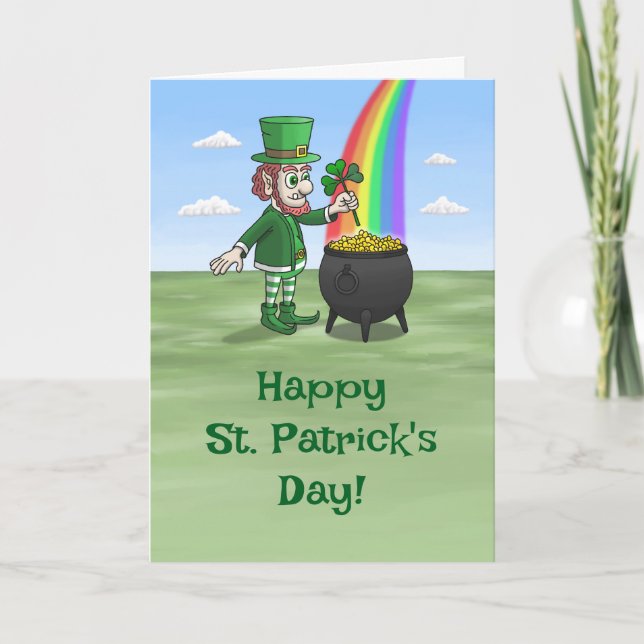 Tarjeta Leprechauns Happy St. Patrick's Day  (Anverso)