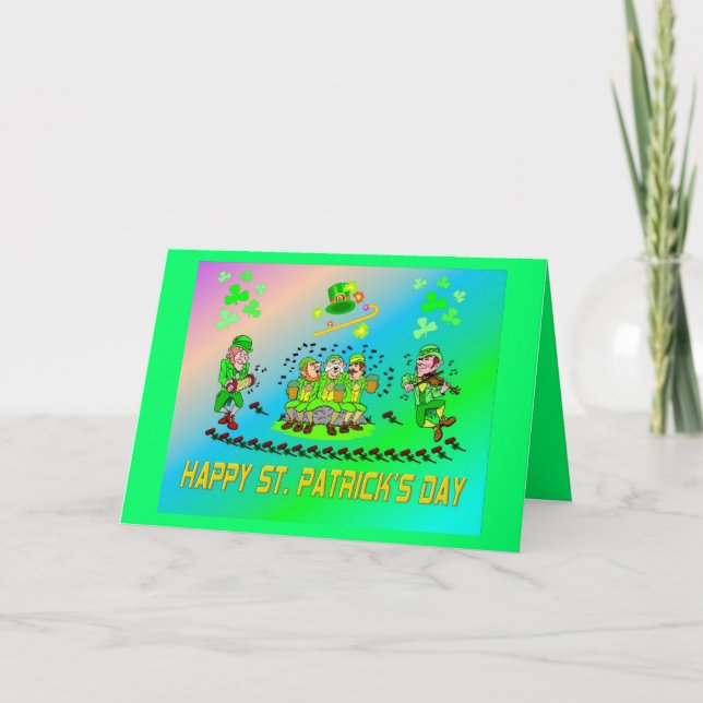 Tarjeta Leprechauns musical (Anverso)