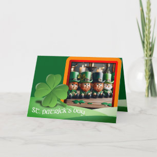 Tarjeta Leprechauns texto del Día de San Patricio + añadir