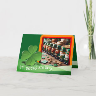 Tarjeta Leprechauns texto del Día de San Patricio + añadir