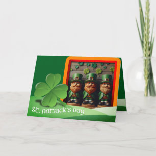 Tarjeta Leprechauns texto del Día de San Patricio + añadir