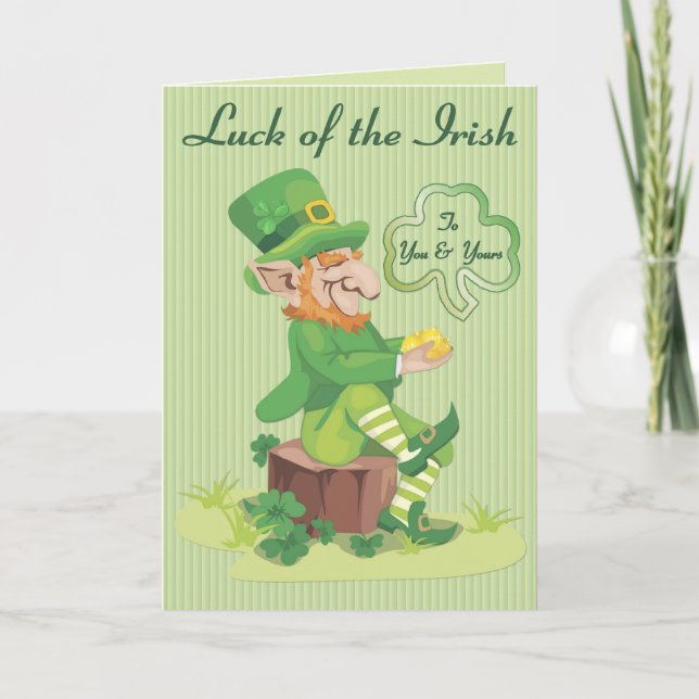 Tarjeta Leprechauun Greetings (Anverso)