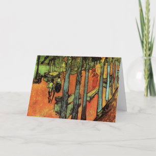 Tarjeta Les Alyscamps, Hojas de otoño por Vincent van Gogh