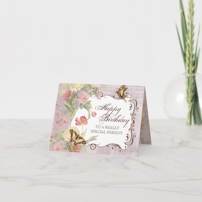 Tarjeta Les Fleurs Peony Rosa Tulip Floral Flowers Boda (Anverso)