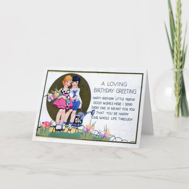 Tarjeta Lesbian Birthday Greeting 1915 Vintage (Anverso)