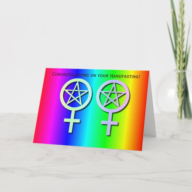 Tarjeta lesbiana 2 de Wiccan Handfasting del (Anverso)