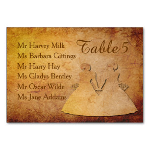 Tarjeta lesbiana de la tabla de la boda de la