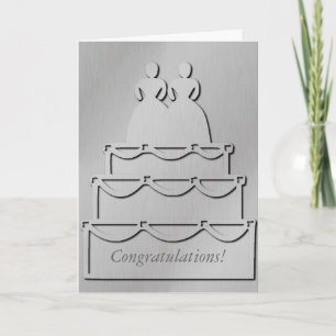 Tarjeta lesbiana de plata del pastel de bodas