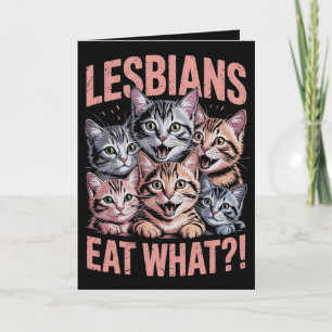 Tarjeta Lesbianas comen lo gracioso que es el orgullo LGBT