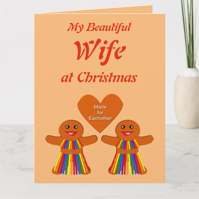 Tarjeta Lesbianas Navidades Gingerbread Personalizado Espo (Anverso)