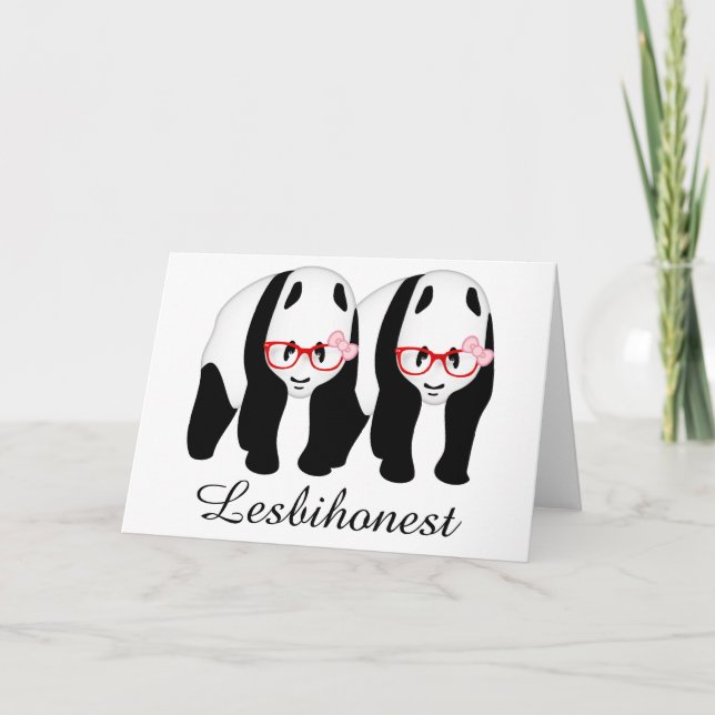 Tarjeta LESBIHONEST pandas (Anverso)