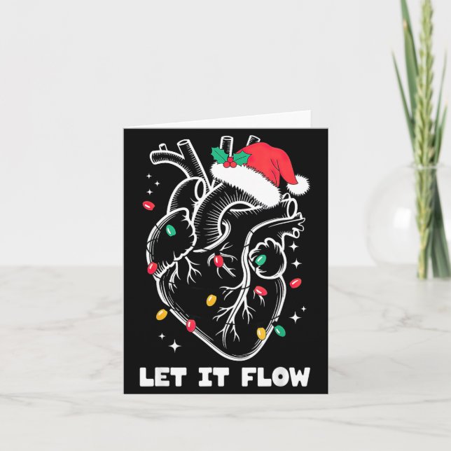 Tarjeta Let It Flow Anatomy Heart Santa Xmas  (Anverso)