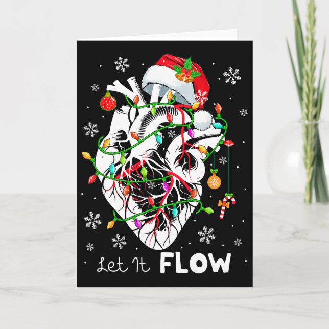 Tarjeta Let It Flowing Xmas Anatomy Santa Heart Part Cardi (Anverso)