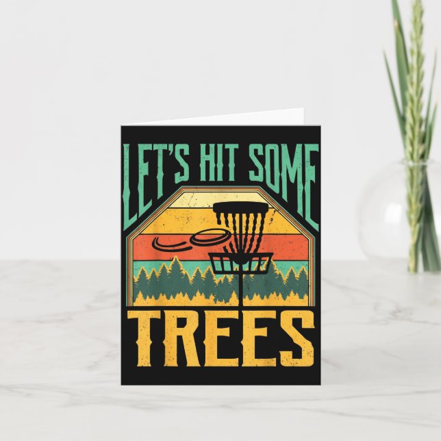 Tarjeta Let’s Hit Some Trees Funny Disc Golf Player  (Anverso)