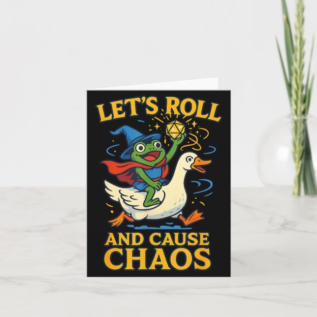 Tarjeta Let’s Roll And Cause Chaos Frog Wizard Goose Rpg A (Anverso)