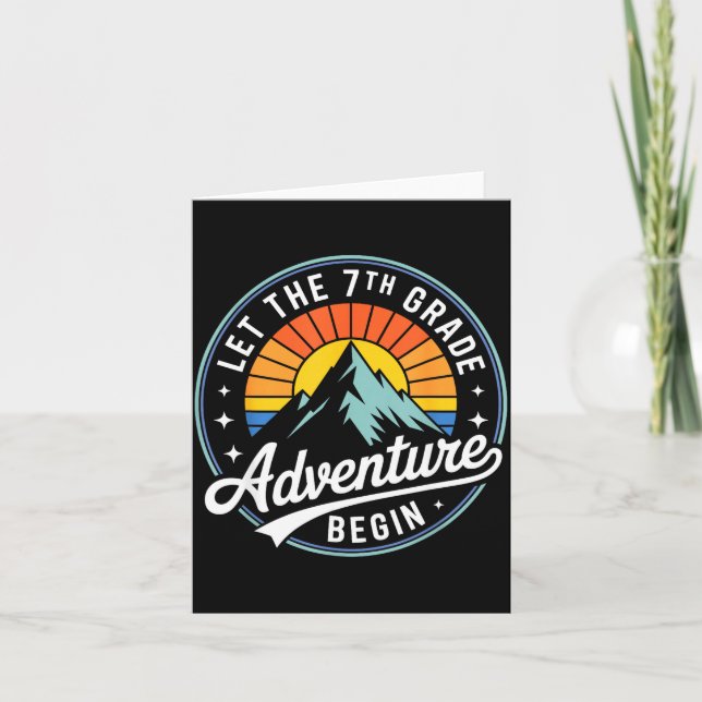 Tarjeta Let The 7th Grade Adventure Begin Back To School S (Anverso)