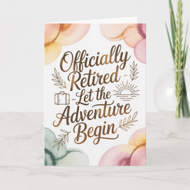 Tarjeta Let the Adventure Begin Retirement (Anverso)