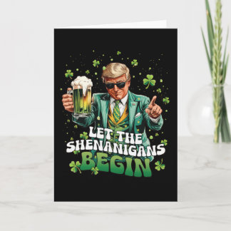 Tarjeta Let The Shenanigans Begin Trump St Patrick's Day 1