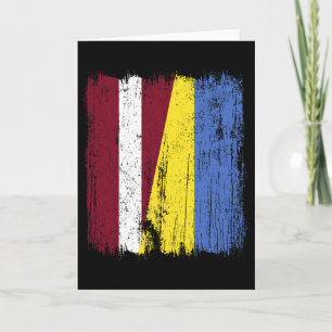 Tarjeta Letonia Ucrania Media Bandera Letona Herencia Ucra