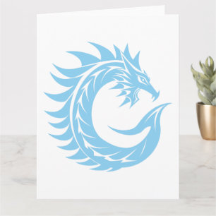 Tarjeta Letra C con estilo dragón, alfabeto dragón, monogr