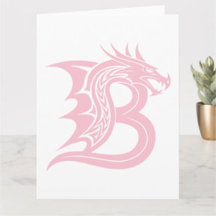 Tarjeta Letra estilo dragón B, alfabeto dragón, monograma