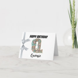 Tarjeta Letra monograma "Q" Feliz Cumpleaños