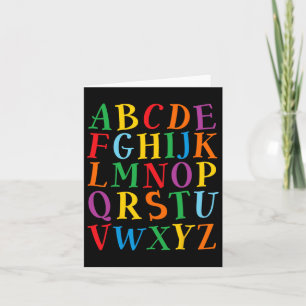 Tarjeta Letras De Colores Divertidas Alfabeto Aprende Abec