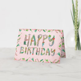 Tarjeta Letras de jardinería Campo de granja cumpleaños de