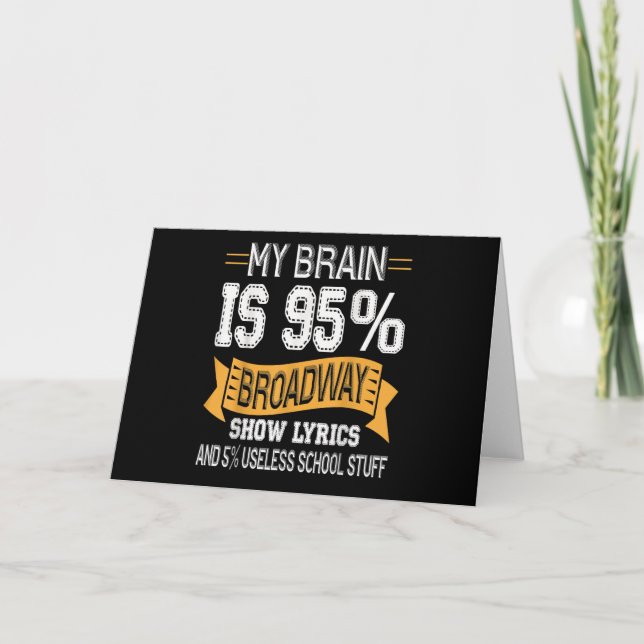 Tarjeta Letras de My Brain Is 95 Broadway Actriz Actuación (Anverso)