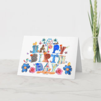Tarjeta Letras del feliz cumpleaños
