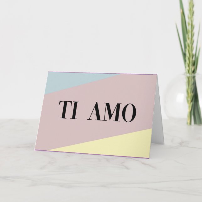 Tarjeta Letras en italiano en Ti amo (Anverso)