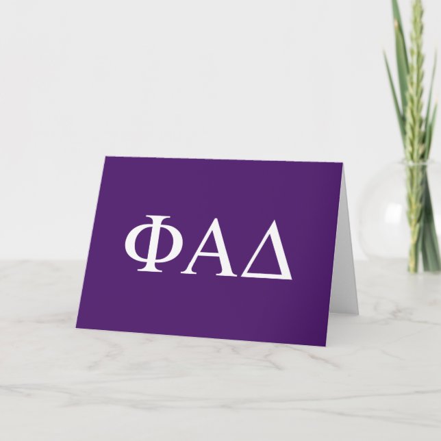 Tarjeta Letras griegas de Phi Alpha Delta (Anverso)