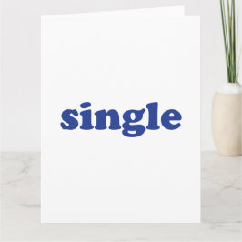 Tarjeta letras "single" azules blancas